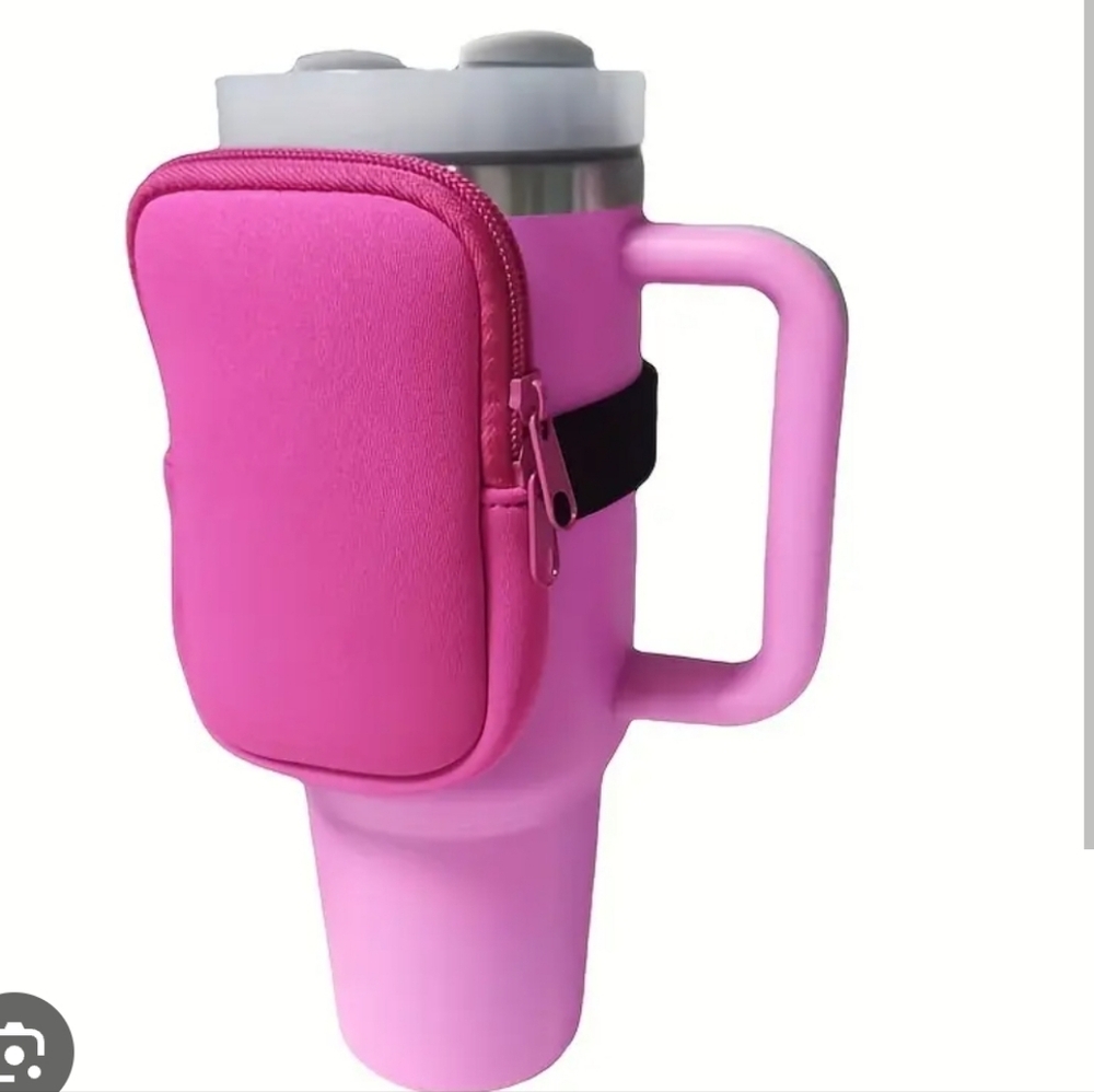 Tumbler Mug Bag Water Bottle Storage Pouch For 20oz/30oz/40oz 4x5" Rose Red